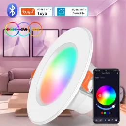Tuya Bluetooth LED Downlight 10W Smart Ceiling Light Dimmable RGB Remote Control Lamp Smart Life Atmosphere Night Light