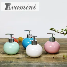 Sıvı Sabun Dispenser Ev Dekoru Seramik Yıkama Şişesi Duş Jel Şampuan Su Bottel 350ml El Banyo Yuvarlak Dağıtım