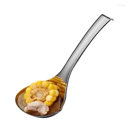 Spoons Stainless Steel Spoon High-QualityThicken Long Handle Soup Long-lasting Silver Pot Scoops Colander For Home Resturant