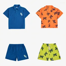 Clothing Sets Children's 2024 Spring/summer BC Series Boys And Girls Shirt Shorts Printed Top