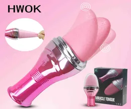 Yutong Hwok Lingua vibratore Leccatura clitoride vibrante Spirata di massaggio a GSPOT Giocattoli da masturbatore femmina per donne4277084