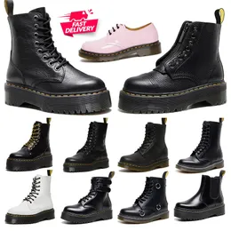 Botas de grife de luxo originais Mulher Dr Marteens Todos os Blacks Rosa Momens Men Men Dr Matrens Dr Martines Platata