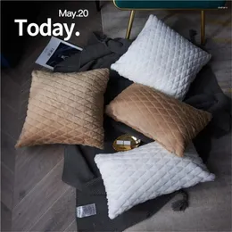 Pillow 3D Rhombus Plush Cover Geometric Decorative Throw Case Soft Cozy Bed Sofa Nordic Home Spring Decor