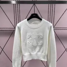 Sweaters Tasarımcı Kadın Jumper Örgü Sweater Giysileri Fi Külot Kadın Sonbahar Kış Giyim Bayanlar Beyaz Gevşek LG Kollu Zarif Günlük Üstler X1E3#