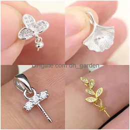 Jewelry Settings S925 Sier Pearl Pendant Mounts Necklace Accessories Diy Enamel Bat Drop Deliver Delivery Dhgarden Dhe59