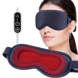 Wiederverwendbare USB Elektrische beheizte Augen Maske Kompress warm Therapie Augenpflege Massagebaste müde trockene Schlaf verbunden 240430