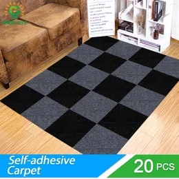 Tapetes 20pcs carpete autoadesivo quadrado de 30 cm de casca e adesivo removível para mobiliário de casa DIY Placas de parede corroingo