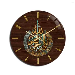 Декоративные тарелки мусульманские эйд гостиная часы на стене акриловые винтажные круглое такты декор дома спальня искусство легко читается.