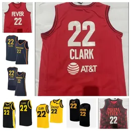 Mens Red #22 Caitlin Clark Jersey de basquete Indiana Clark Fever Iowa Hawkeyes Jerseys Marinha Black Branco Amarelo Amarelo 2024 NOVA CHEGADA