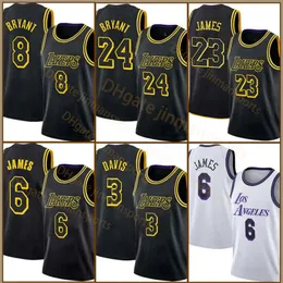 LeBron Basketball Jersey James 0 6 23 7 Russell Westbrook City Carmelo Anthony Men Davis City Los Angeleses Lakerses 8 24 Player Name Black Mamba Mens