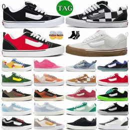 KNU SKOOL Sneakers Plataforma preta branca mega verificação vermelha marinha roxa fora goma verde carvão amarelo cofre man batata leopardo asfalto Goldshwi#