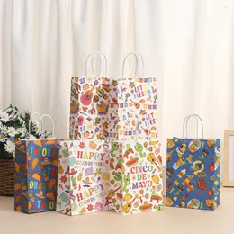 Wrap regalo 6pcs Fiesta Party messicano Cinco de Mayo Paper Candy Borse da imballaggio per CACTUS Taco Tema Birthday