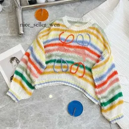 Loews tops suéteres designer feminino suéteres loewees suéter malha moletom colorido de gola longa cenas de coda
