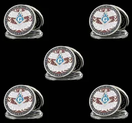 5pcs and Accepted Masons Token Craft Silver Plated 1oz Masonic Symbols Replica Coin Collections7372112