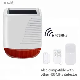 Alarmsysteme Taibo Outdoor Solar Alarm Kit 433MHz Wireless Blitzflashing wasserdichtes Alarmhorn, das für ein Einbrecher -Alarmsystem WX für Heimsicherheit verwendet wird