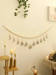 Декоративные фигурки Рамадан украшения деревянные бусины Половые луны фазовые орнамент Boho аксессуары на стенах настенный декор подарки