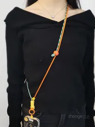 Nettes Telefon Lanyard Seil Anti-Lost-Telefonriemen Verstellbares Hangseil Crossbody Schulterkarte Halsklamme Hang Lächelndes Gesicht Retractable Bunfle Orange Blau