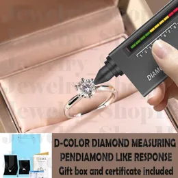 Anel de diamante feminino do anel feminino Moissanite Passado GRA Diamond Teste 925 Silver 18K Gold Noivage Ring Six Claw Mosanite Mosanita Presente de Anel com Caixa e Certificado