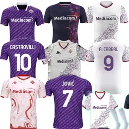 23 24 Fiorentina J. Ikone 2023 2024 Maglie da calcio Castrovilli Erick Florence Jersey Acf Jovic A. Cabral Milenkovic C.Kouame da uomo Sottil Maglia