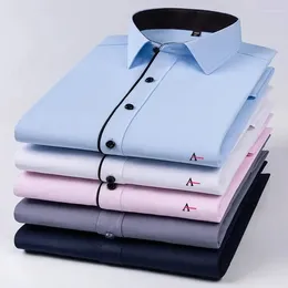 Мужские платье рубашки Nova 2024 Camisa de Manga curta para homens branca fina tamanho grande s-5xl camisas l