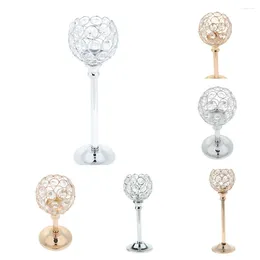 Titulares de vela Mosaic Crystal Wedding presente Candlestick Tea Light Stand For Events Home Party Decor Silver Golden