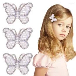 Haarzubehör NCMAMA 4PCS/SET PEARL Butterfly Clip für Frauen Mädchen Luxus handgefertigtes Bogen Haarnadel Barrettes Mode Kopfbedeckung