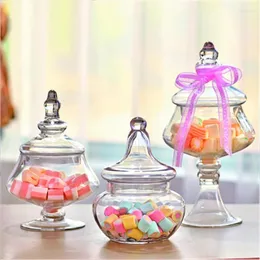 Bottiglie di stoccaggio casa decorazione per matrimoni trasparenti vetro caramelle barattolo vasca da dessert barattoli da tè caddy scatole