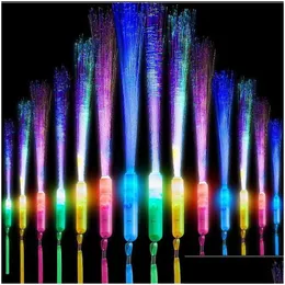 Parti Favor Led Fiber Optik Stick Glow Sticks Light Up Up Up Up Up Kid ADTS Doğum Günü Eğlence Sahibi Malzemeler Karnaval Disko Drop Deli Dhtsk