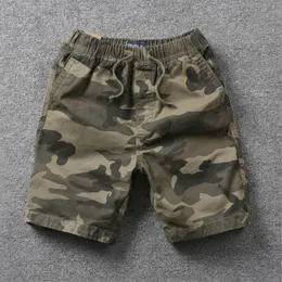 Herrlast shorts camo kamouflage med drag sträng manliga korta byxor svart stora och höga strech kläder bekväma casual homme 240508