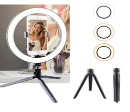 12W Pography Selfie Ring Light 260mm Dimmabable Camer Telefon Lambası Dolgu Işığı Masa Tripodları Telefon Tutucu T2001158348602