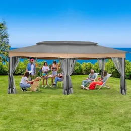 Tents and Shelters 12x20 terrace with mosquito net metal steel frame large screen tent waterproof double-layer roof used for backyard terraceQ240511