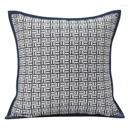 Cuscino dunxdeco jazze time blu copertina geometrica arte decorativa custodia per ufficio moderno sedia coussin