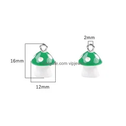 Incantesimi colorf colora adorabile funghi 12mm pendenti artigianato che realizza reperti gioielli fatti a mano fai -da -te per orecchini con consegna caduta di collana com dhrxg