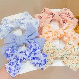 Haarzubehör 2/3pcs Baby Girl Hair Clips Drucken große Bögen Kinder Barrettes Koreanische Blumen Mädchen Haarnadeln Kleinkind Kopfbedeckung Kinder Haare Accessorie