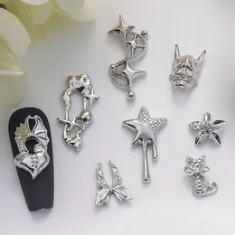 20pcs Silber Starlight Nail Charms Accessoires Teile Metall Demon Maske Schmetterling für Maniküre Dekor Nagelkunst Dekoration Lieferungen 240514