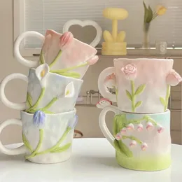 Mugs Three-dimensional Flower Cup Goddess's Day Birthday Gift For Girlfriends: Lovely Girl Wandering Heart Gifts Girlfriends