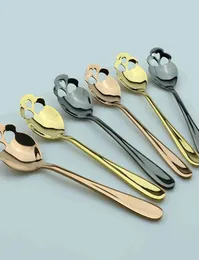 Sugar Skull Tea Spoon Edelstahl Silber für Tee Kaffeelöffel Besteck Tee Löffel 3 Farben KKA81238083555