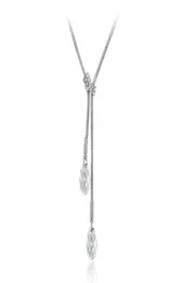 Berühmte Markenwassertropfen-Design Schmuck Rhodium plattiert Gillian Y-Necklace mit österreichischen Kristallen von Rovski Bestes Geschenk für Frauen 6170182