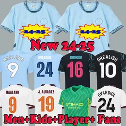 24 25 Erling Haaland Soccer Jerseys Grealish De Bruyne Foden 2024 2025 Ruben Rodrigo J.Alvarez Ederson M Football Doku Player Fans Man Kids Kit Shirts