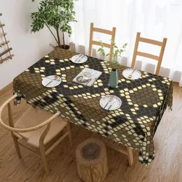 Table Cloth Rectangular Waterproof Oil-Proof Snake Skin Print Tablecloth Covers 45"-50" Fit Snakeskin Texture