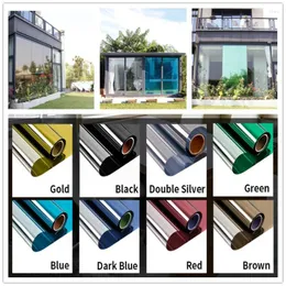 Adesivi per finestre Sunice 1MX15M Mirror Silver Solar Film Isolamento UV riflettente One Way Privacy Home Office Decoration 8 Colori Ahesive