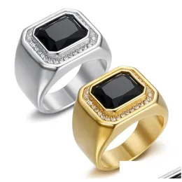 Con anelli nuziali di pietre laterali 9 colori gioielli di moda maschile 18k giallo oro zircone zircone riempiti di