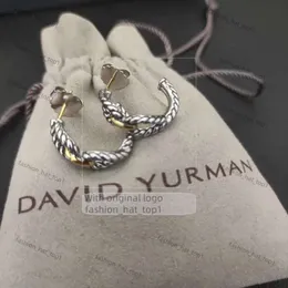 Projektant retro David Yurma Earinng Luksusowy projektant kolczyki Sterling Srebrny kolczyki DY Kolczyki Pętla kablowa Projektantka dla kobiet dziewczyna styl mody Prezent urodzinowy E5
