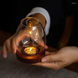 Świece japońskie szkło kreatywne romantyczne zen retro wiatterproof świecznik do majsterkowiczów