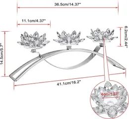 Tasarım zarif 3 kollar kristal lotus çiçek tealight mum tutucular gol d gümüş kaplama şamdan masa şamdanlar için şamdan