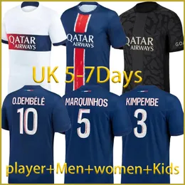 24 25 Maillot Mbappe PSG Soccer Jerseys Kids Kit Player Version Camiseta Men Kids 2023 2024 Maglia Paris Home Away Football Shirt Hakimi Fabian Vitinha O Dembele