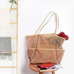 Aufbewahrungstaschen Mesh Beach Bag Frauen Badeanzug Kinder Spielzeugtasche Außenbedarf5 Taschen große Kapazität faltbare sandfeste Multifunktion