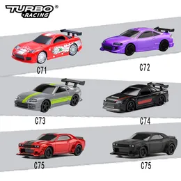 Turbo Racing 1 76 C71 C72 C73 C74 C75 RTR Flat Running Toys On Road RC Car Proportional Remote Control Toys för vuxna 240508