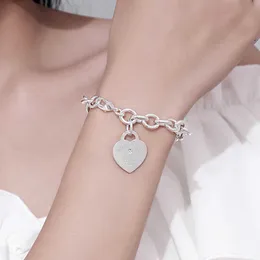 Дизайнер 925 Стерлинговое серебро t Семейство персиковое сердце подвеска толстая цепь от ожерелья женской формы сердца регулируемое характер.