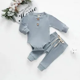 Clothing Sets LAPA 0-24M Fall Infant Suit Born Baby Girl Boy Solid Color Long Sleeve Romper Pants 2PCS Casual Toddler Costume Outfit